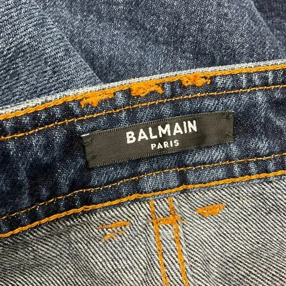 Balmain Dark Denim Cargo Midi Skirt - Picture 4 of 5